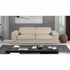 Homeroots 29-38 in. Modern Beige Leather Sofa 329718